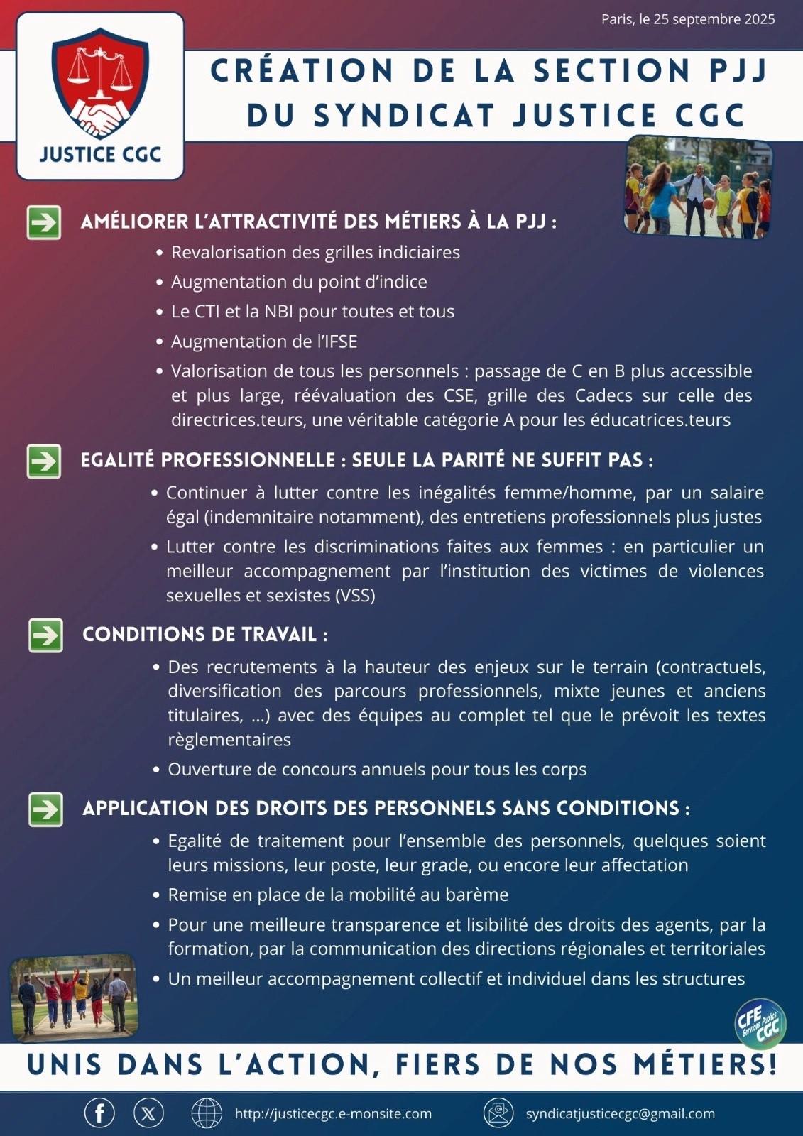 Création de la section PJJ